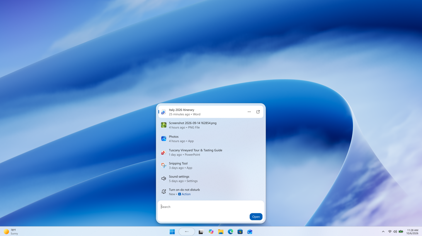 全新Windows搜索体验截图